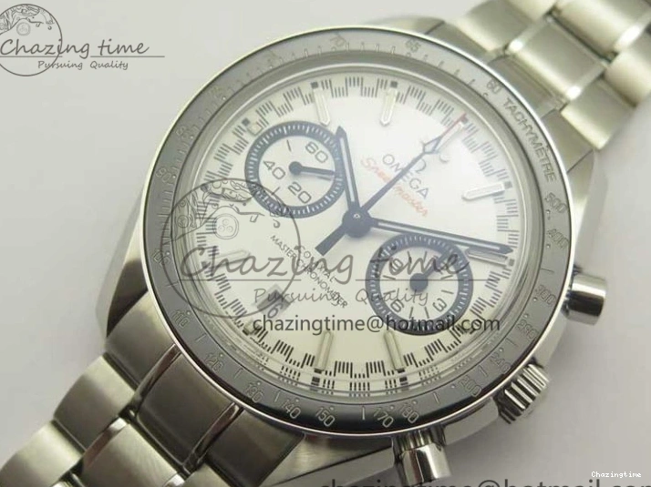 0217 UrbanChic Speedmaster Moonwatch OMF 1:1 Best Edition White Dial Black Hand on SS Bracelet A 8045